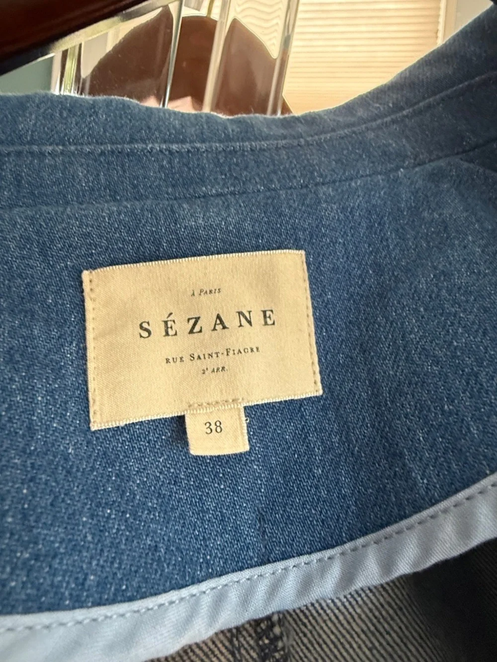 Sezane Denim Blazer Size 38 - Picture 3 of 3